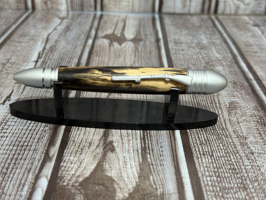 Black and White Ebony Civil War Twist Pen