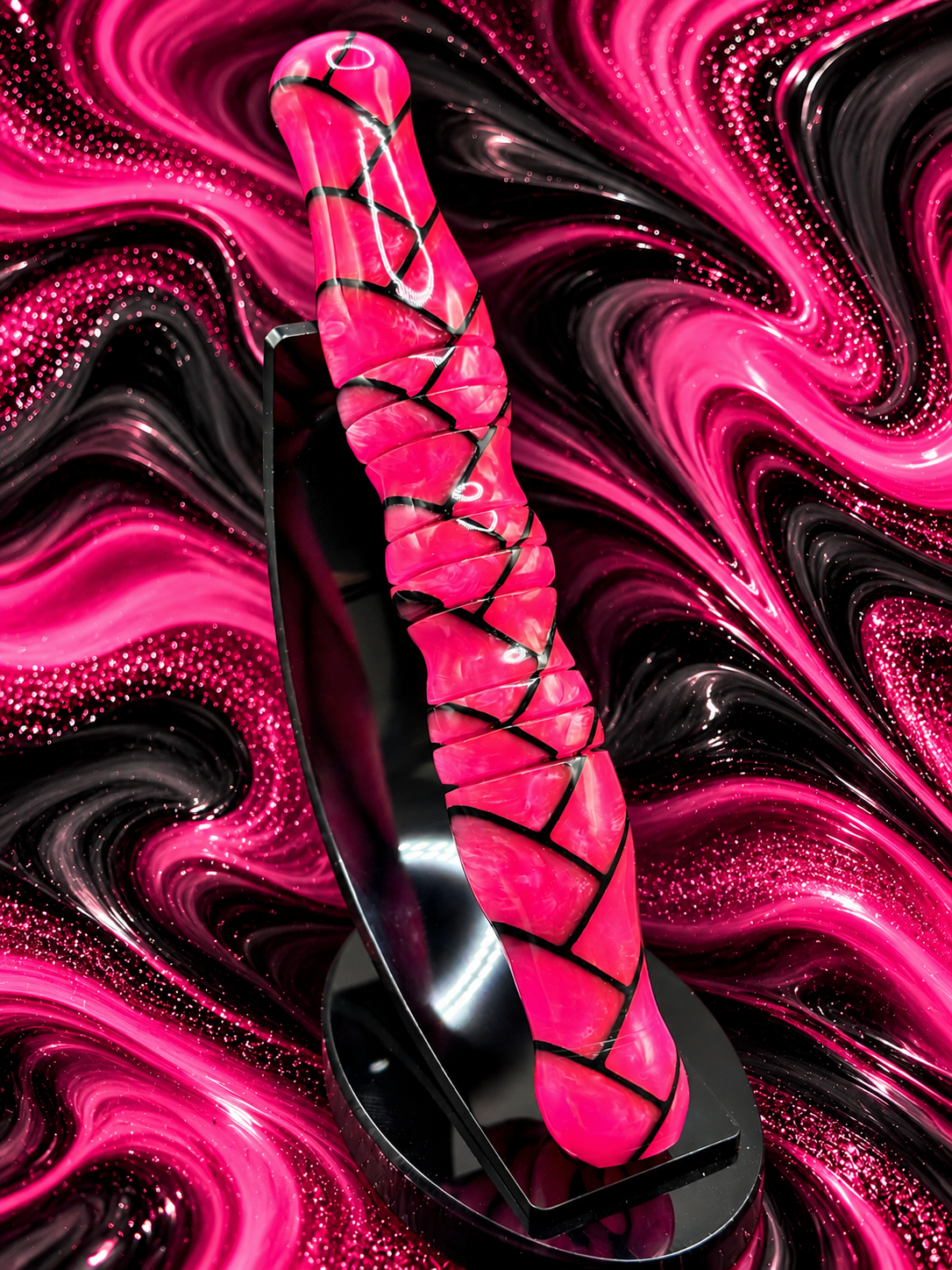 Pink and black herring bone DP pen