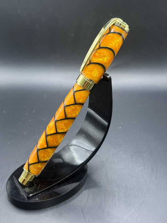 Gold and Black Herringbone